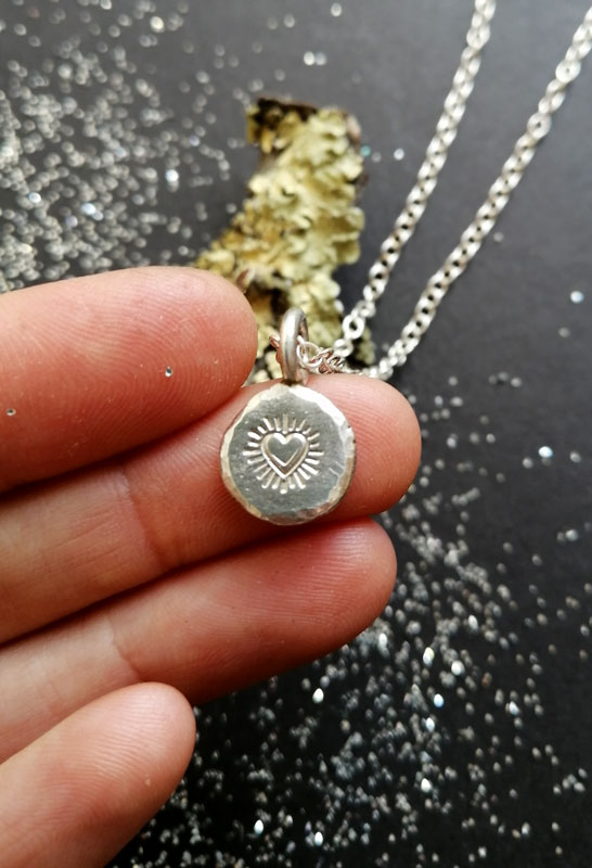 Promesse, collier cœur passionné en argent