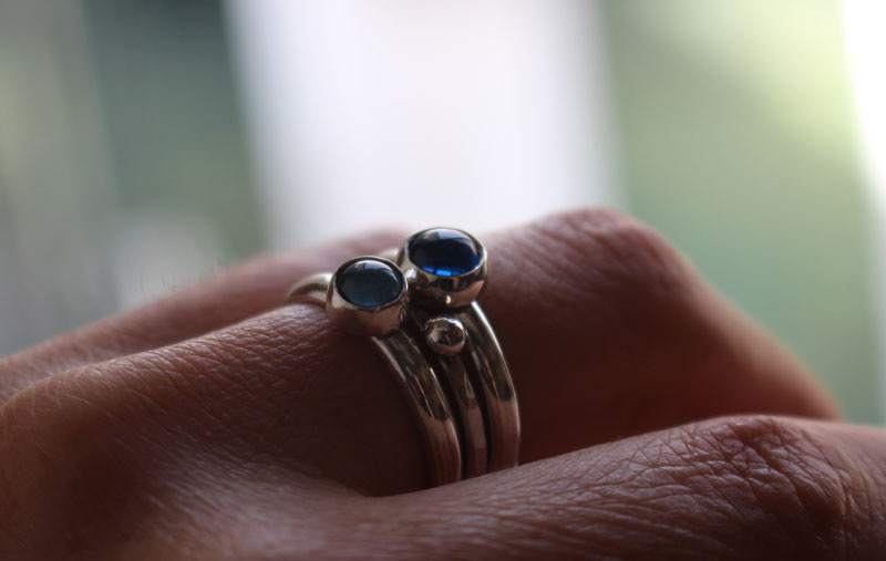 Provence, bague empilable en argent et zircon