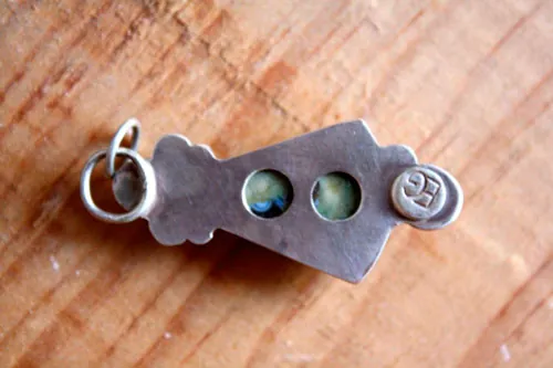 Quetzalcóatl, pendentif pyramide aztèque en argent et jaspe forêt tropicale