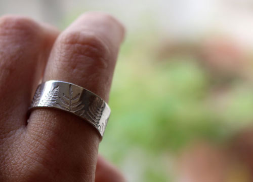 Raden, bague fougère en argent