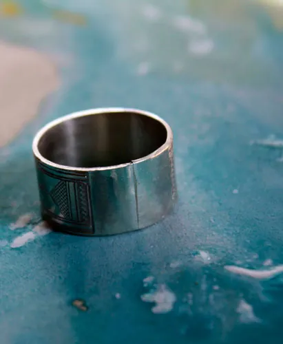Sahara, bague tribal ethnique touareg en argent
