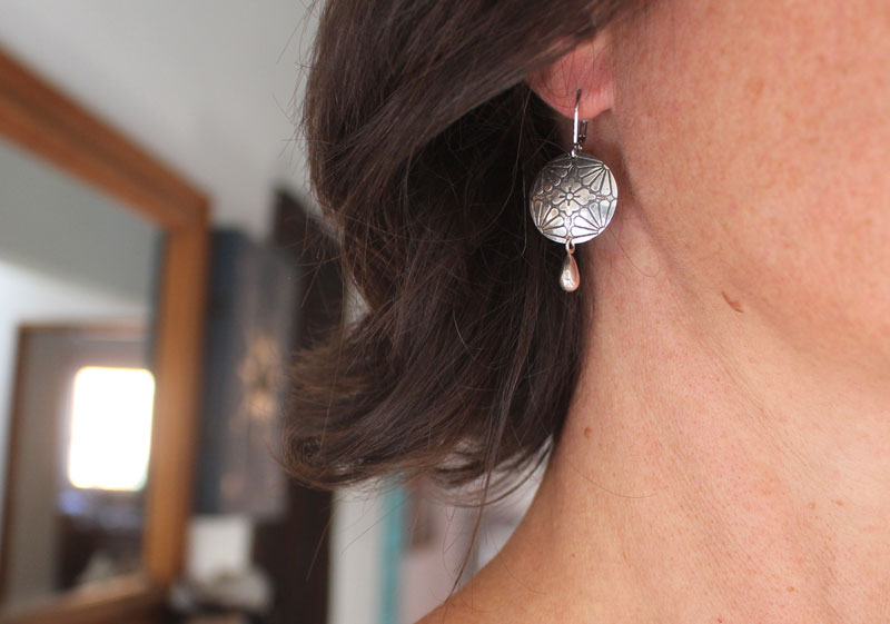 Sakura en fleur, boucles d’oreilles fleur de cerisier japonaise en argent
