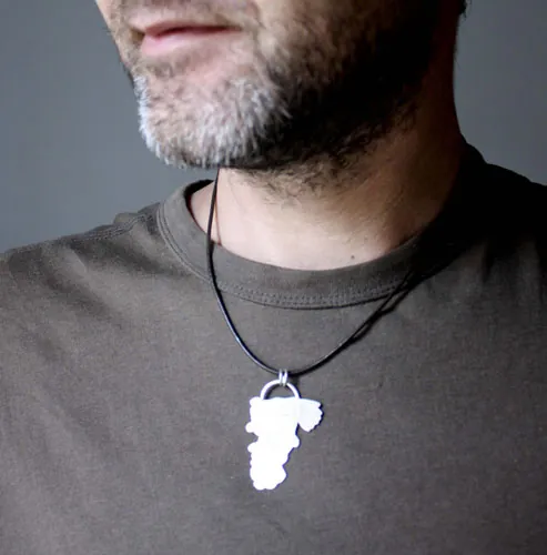 Serpent à plumes, pendentif Quetzalcoatl dieu aztèque en argent