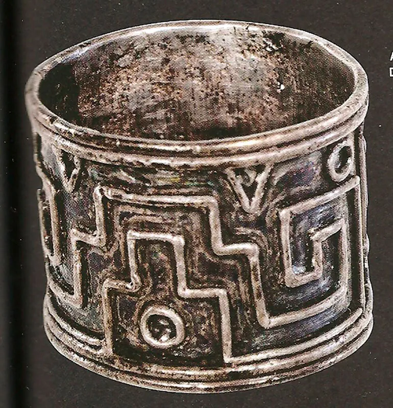 Serpiente de agua, bague zapotèque du mexique en argent