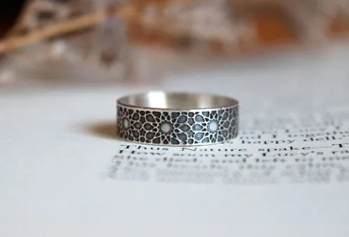 Soleil d’orient, bague soleil géométrique oriental en argent