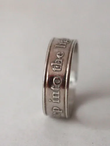 Step into the light, bague encouragement et spiritualité en argent