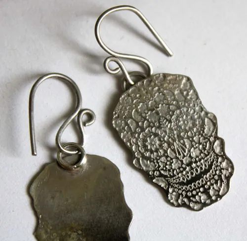 Sugar skull, boucles d’oreilles tête de mort mexicaine en argent