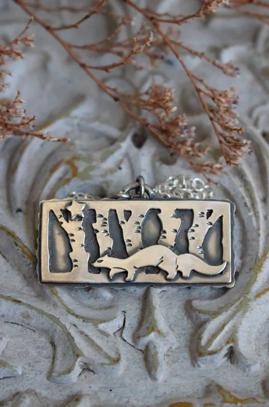 Suivre son étoile, collier furet en argent