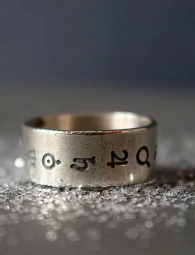 Système solaire, bague cosmique des symboles des planètes en argent