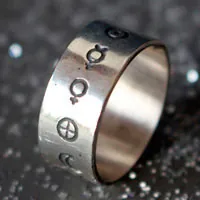Système solaire, bague cosmique des symboles des planètes en argent