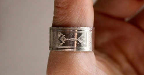 Sahara, bague tribal ethnique touareg en argent