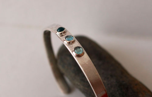 Sarah, bracelet en argent zircon bleu