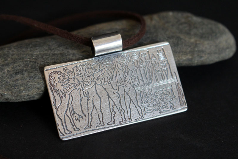Sceau-cylindre du roi de Kisch, collier mésopotamien en argent