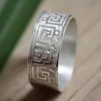 Serpiente de agua, bague zapotèque du mexique en argent