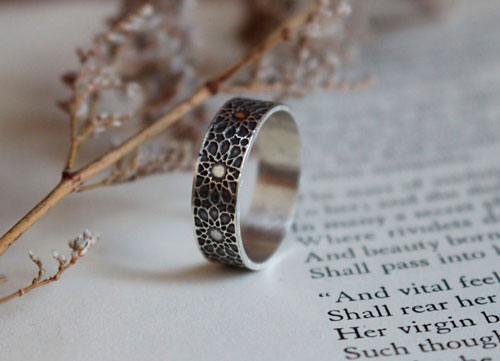Soleil d’orient, bague soleil géométrique oriental en argent