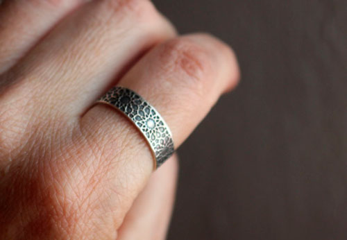 Soleil d’orient, bague soleil géométrique oriental en argent