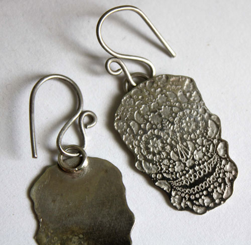 Sugar skull, boucles d’oreilles tête de mort mexicaine en argent