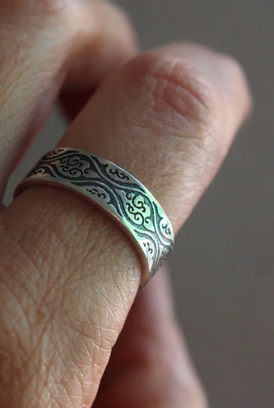 Tachiwaki, bague vapeur japonaise en argent
