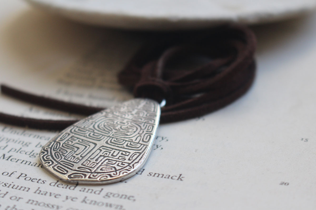 Tapa, collier art polynésien en argent