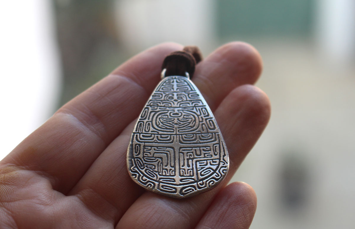 Tapa, collier art polynésien en argent