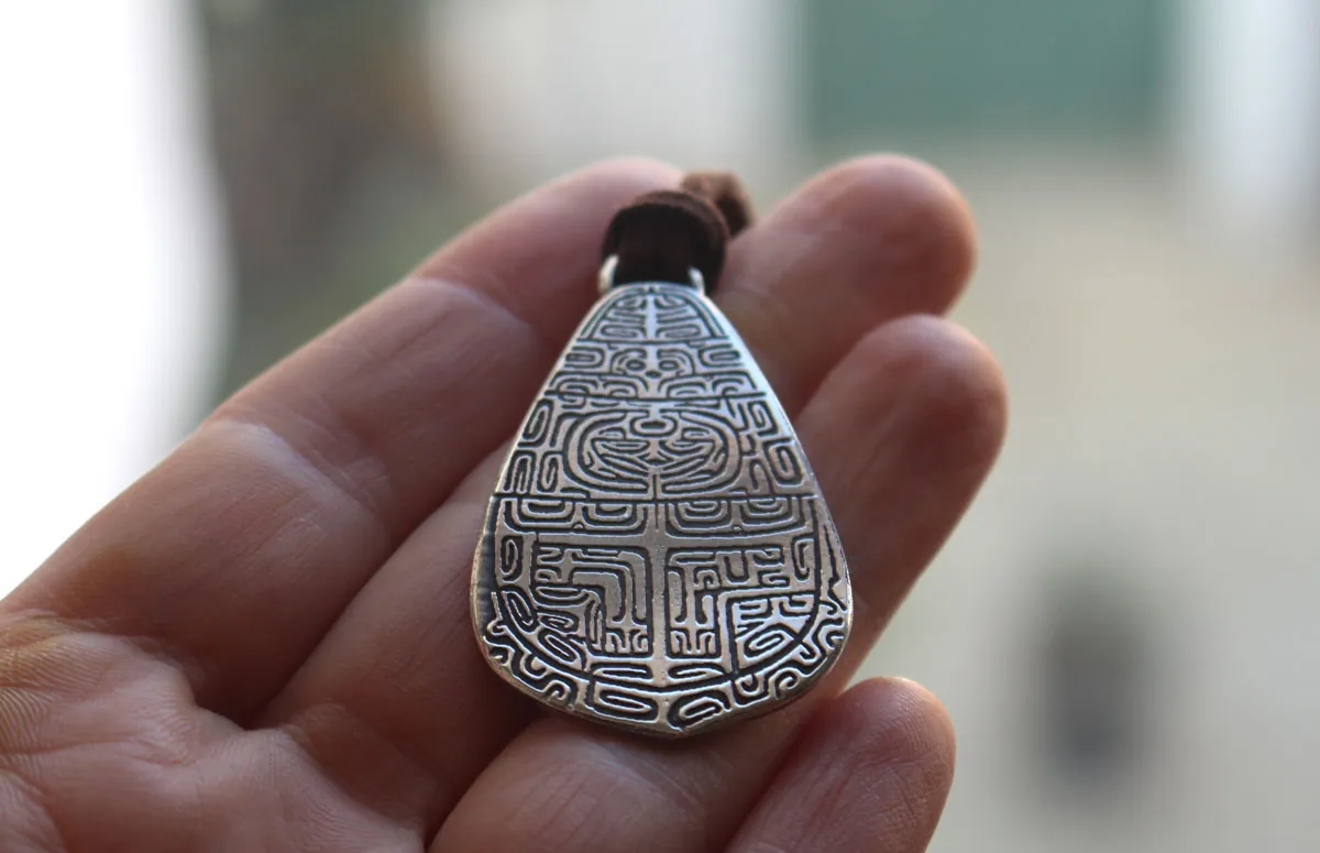 Tapa, collier art polynésien en argent