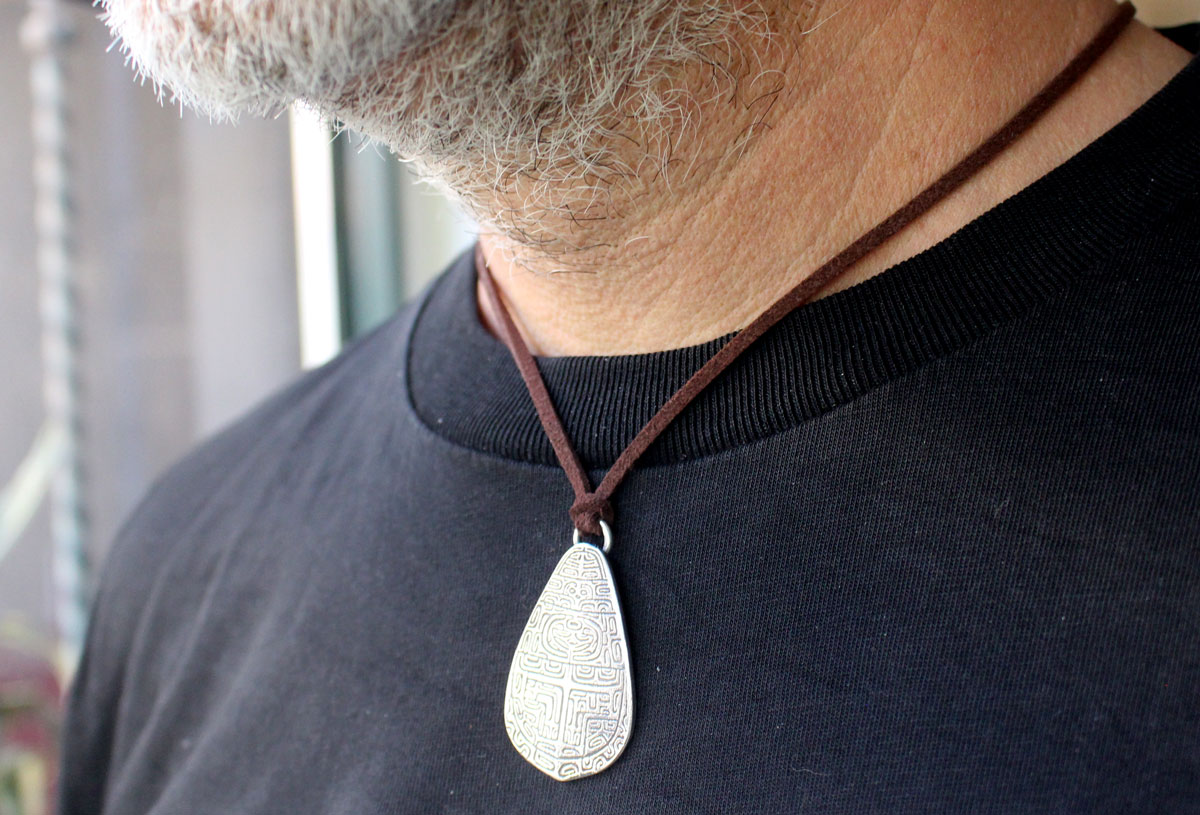 Tapa, collier art polynésien en argent