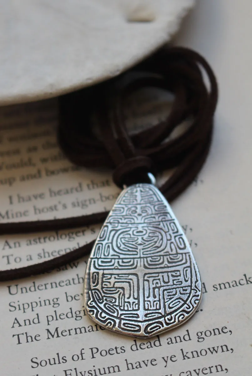 Tapa, collier art polynésien en argent