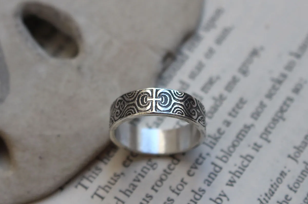 Tatouage polynésien, bague tradition du Pacifique en argent