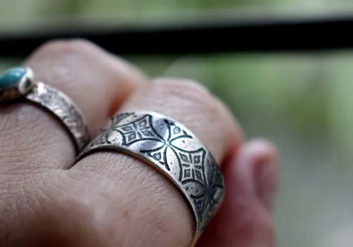Templier, bague croix médiévale en argent