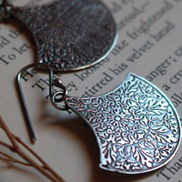 Terrarium, boucles d’oreilles botanique en argent