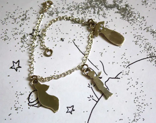 Tes souvenirs, bracelet symboles du petit prince en argent