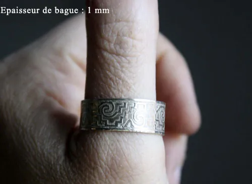 Tesoro zapoteco, bague zapotèque du mexique en argent