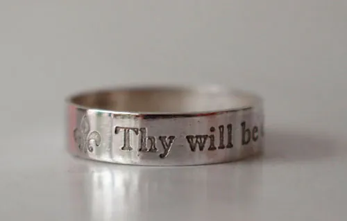 Thy will be done, bague encouragement et spiritualité en argent