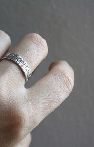 Tranquillité, bague fleur d’hortensia en argent