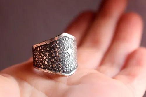 Tu es poussière d’étoiles, bague étoiles de la voie lactée en argent