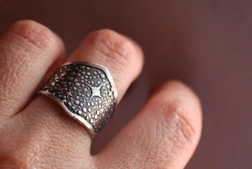 Tu es poussière d’étoiles, bague étoiles de la voie lactée en argent