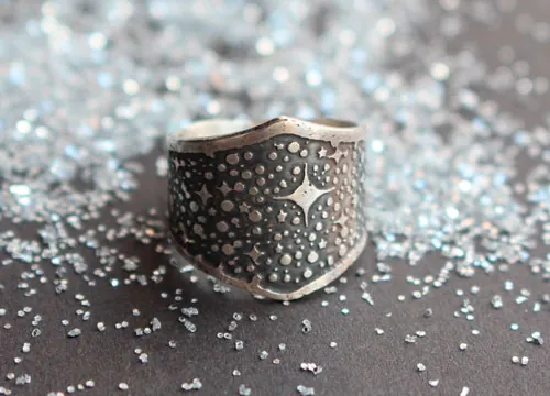 Tu es poussière d’étoiles, bague étoiles de la voie lactée en argent