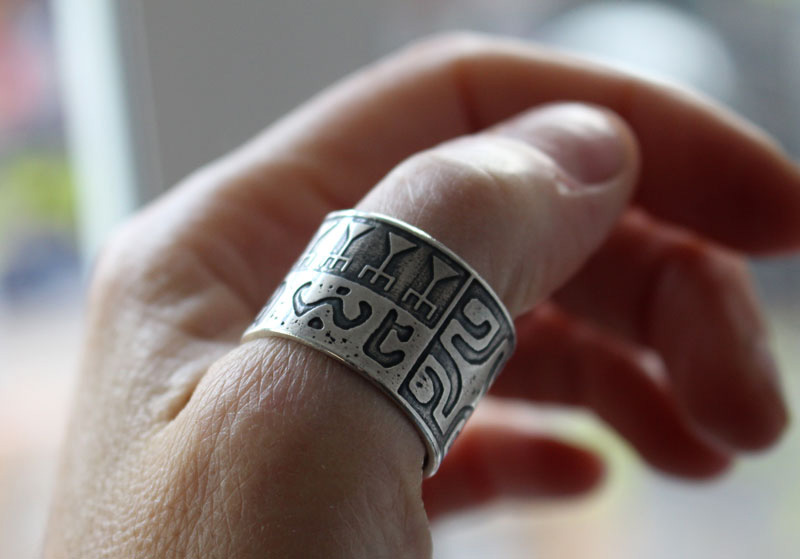 Ta U Here, bague tatouage polynésien en argent