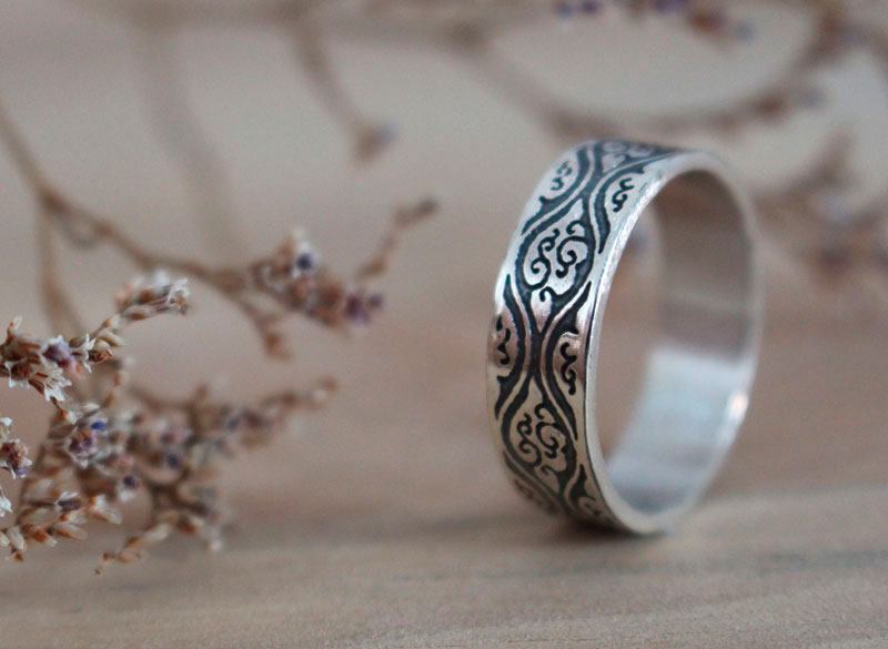 Tachiwaki, bague vapeur japonaise en argent 