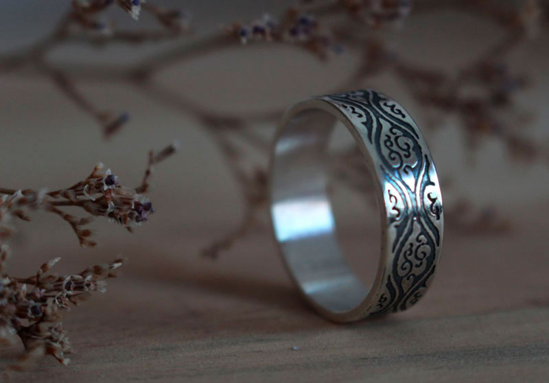 Tachiwaki, bague vapeur japonaise en argent 