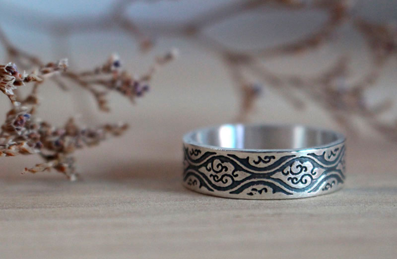 Tachiwaki, bague vapeur japonaise en argent