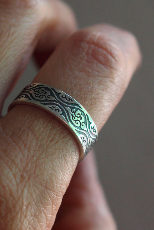 Tachiwaki, bague vapeur japonaise en argent 