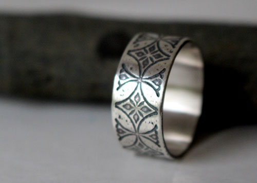 Templier, bague croix médiévale en argent