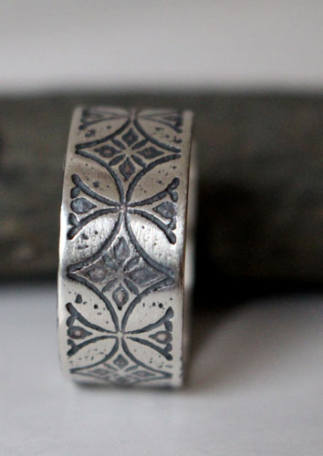 Templier, bague croix médiévale en argent