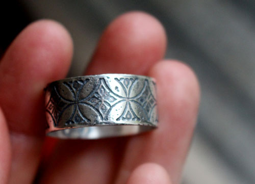 Templier, bague croix médiévale en argent