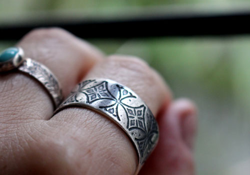 Templier, bague croix médiévale en argent