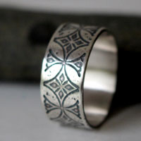 Templier, bague croix médiévale en argent