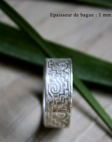 Tesoro zapoteco, bague zapotèque du mexique en argent