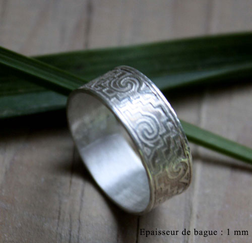 Tesoro zapoteco, bague zapotèque du mexique en argent