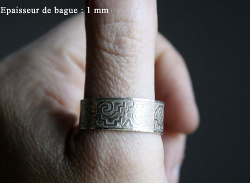 Tesoro zapoteco, bague zapotèque du mexique en argent